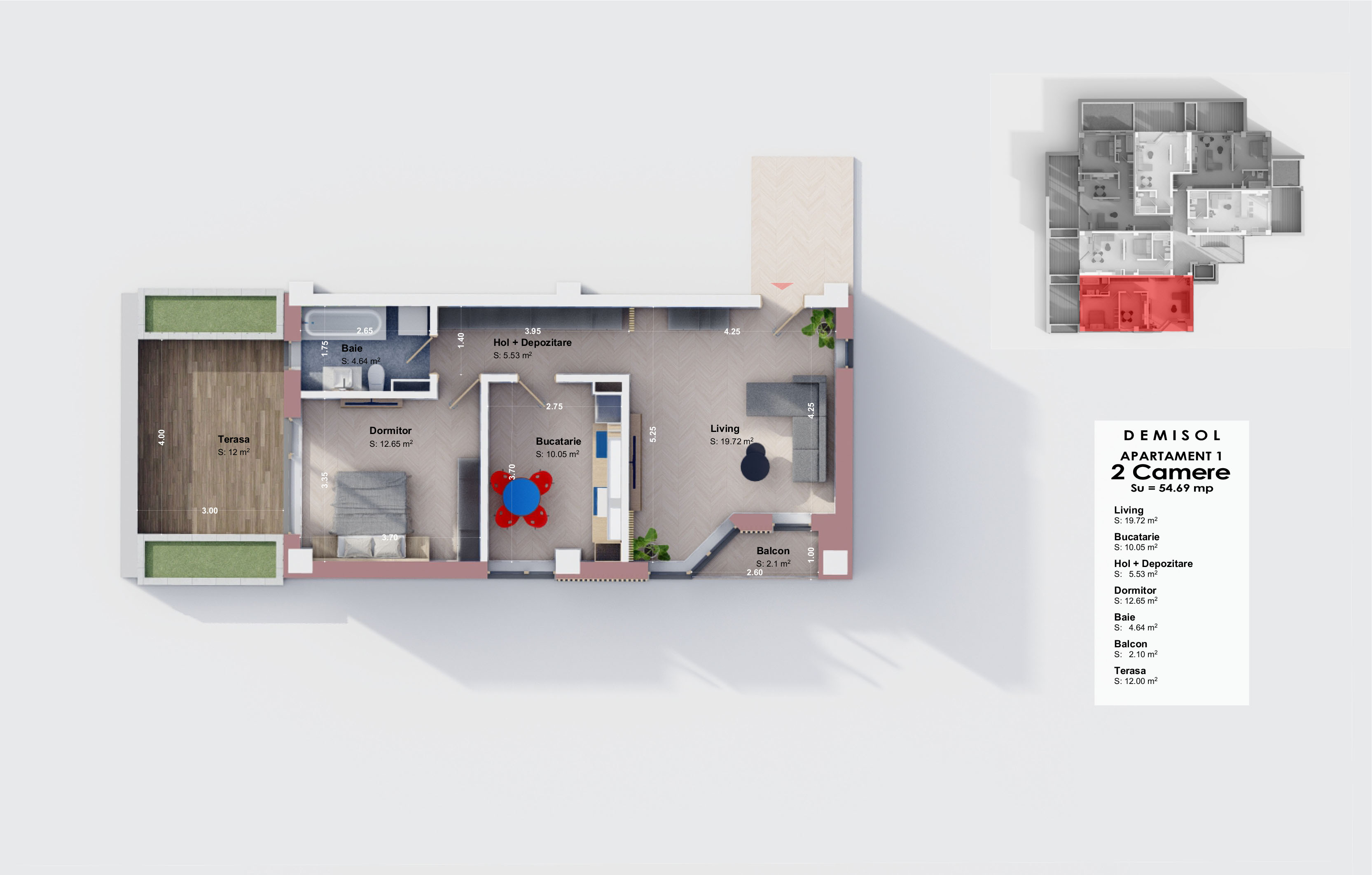 Apartament 1 - Demisol
